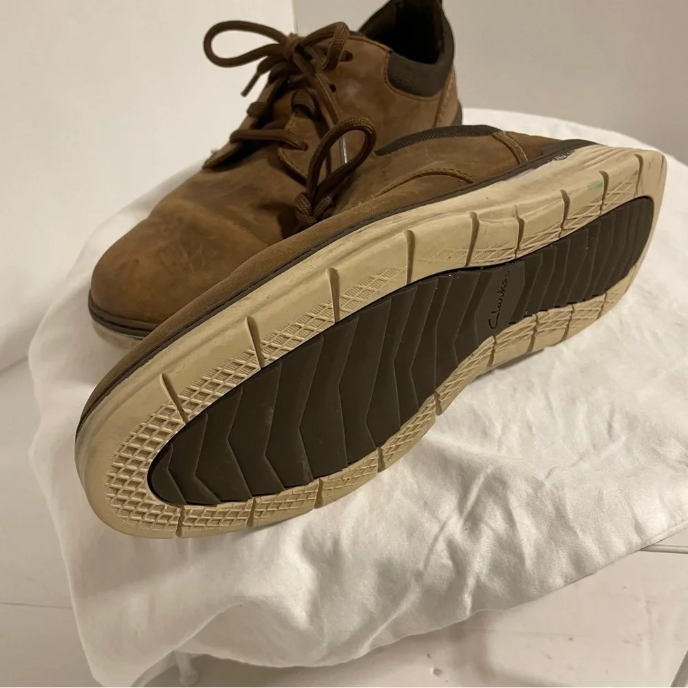 Clarks‎ Shoes Men’s Size 8.5 Braxin Low Comfort Oxford Brown workwear Y2K